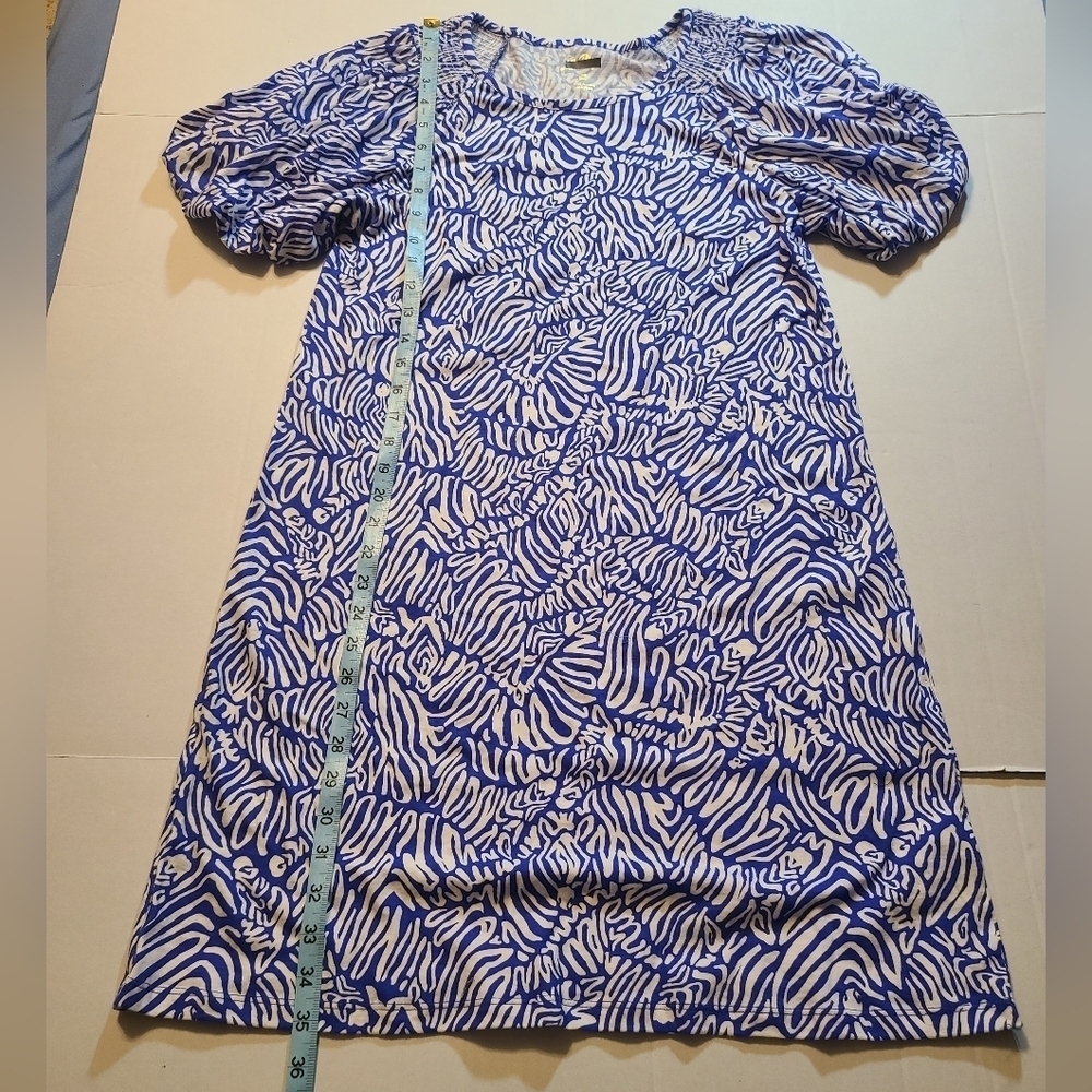 Lilly Pulitzer Rosen Tshirt Womens Dress Martinque Blue Zee Bee Print EUC Medium - Picture 8 of 10
